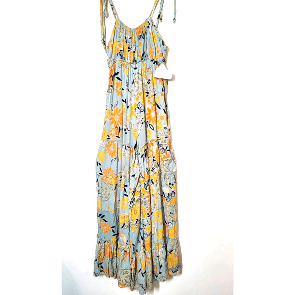 Angie NEW Womens Small Wide Leg Jumpsuit Boho Tiered‎ Floral Tiered Hippie - Picture 2 of 13